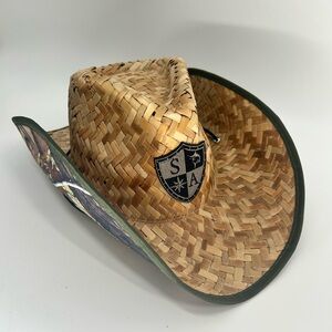 Stylish Tan Straw Cowboy Hat, Salt Armour, SA, camo brim